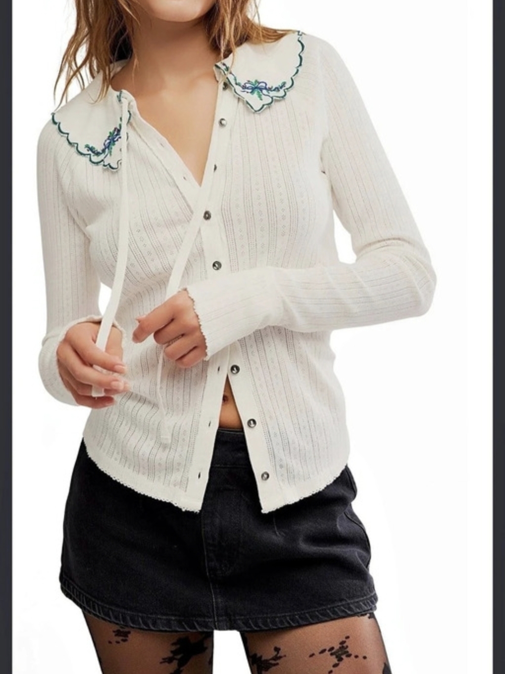 Free People Juniper Long Sleeve Button-up Top NWOT